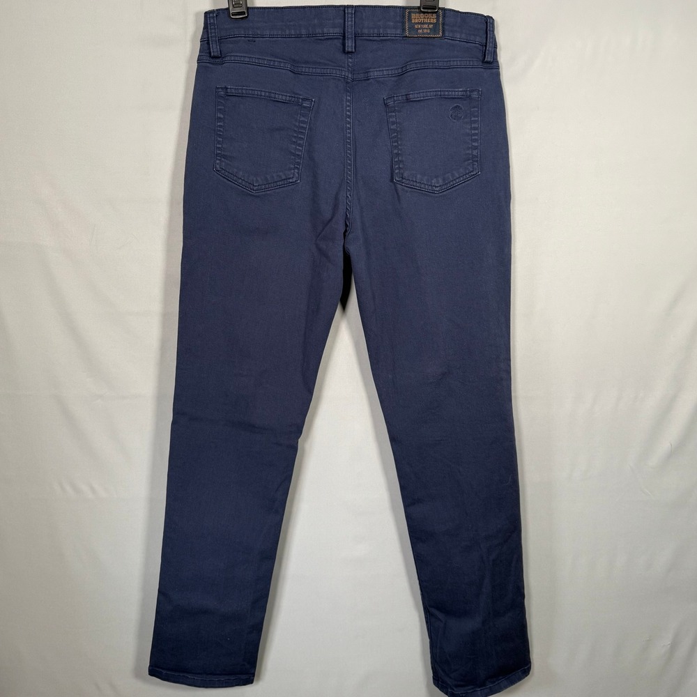 Brooks Brothers Mens Straight Leg Navy Blue Chino Pants W38 L30.5 Stretch - Picture 9 of 13